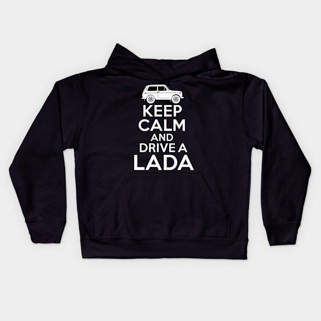 Lada Niva 4x4 Driver Car Lover Gift Kids Hoodie by swissles